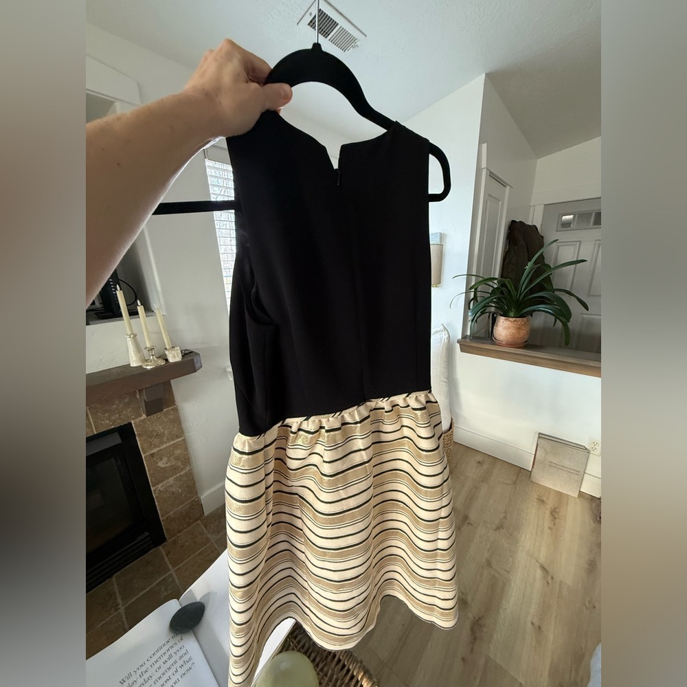 J. Crew black and gold party dress